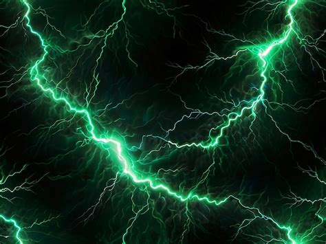 Green Lightning Abstract Plasma Background Premium Ai Generated Image