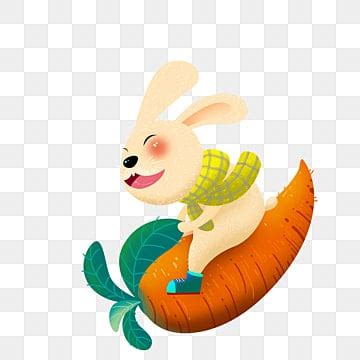 Radish Cartoon PNG Transparent Rabbit Cartoon Cute Head Pulling Radish