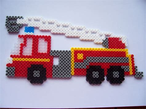 Fire Engine 2 Perler Beads Design