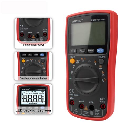 Aneng An860b Lcd 6000 Counts Digital Multimeter Backlight Ac Dc