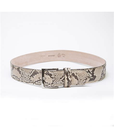 Alex Genuine Python Brown Leather Belt