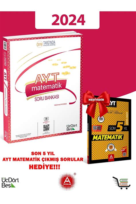 Üç Dört Beş Yayıncılık 345 2024 Model Ayt Matematik Soru Bankası Son 5