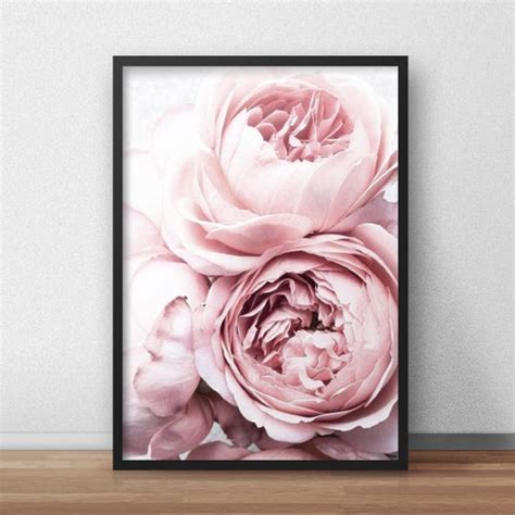 Peony Print Blush Pink Wall Art Flower Poster Pastel Decor Etsy