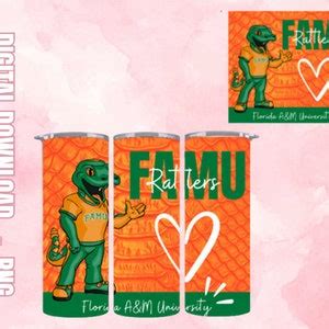 FAMU Mascot PNG Sublimation 20oz Skinny Tumbler Seamless Wrap Straight ...