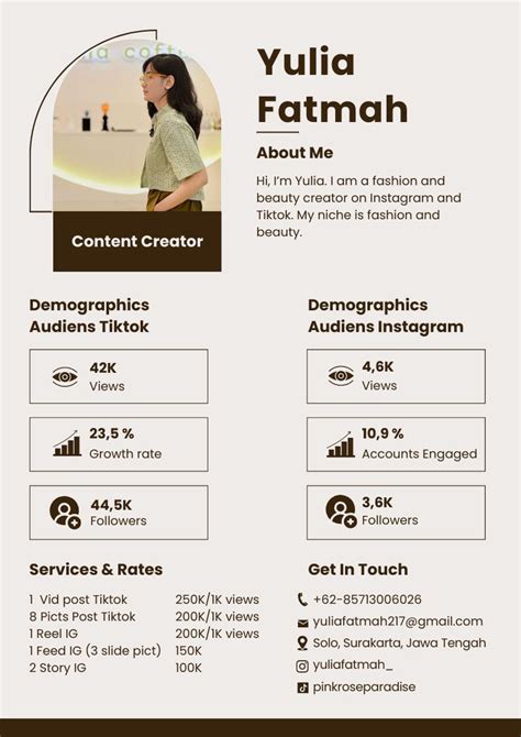 Rate Card For Influencer Desain Web Desain Pamflet Desain