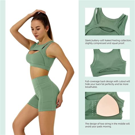 Sports Bra For Women Sexy Cutout Crop Workout Top Removable Pad Peapod