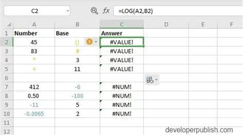 How To Use LOG Function In Excel Developer Publish