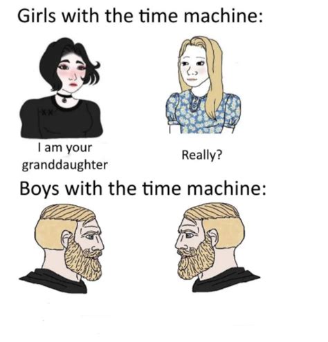 woman vs man time travel Meme Generator