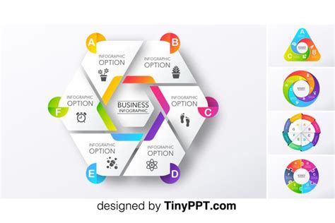 an image of a colorful hexagonal business info graphic design with ...