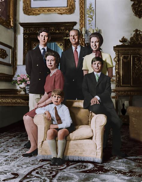 Queen Elizabeth II and her family, April 12, 1971. Colored by me. Tips ...