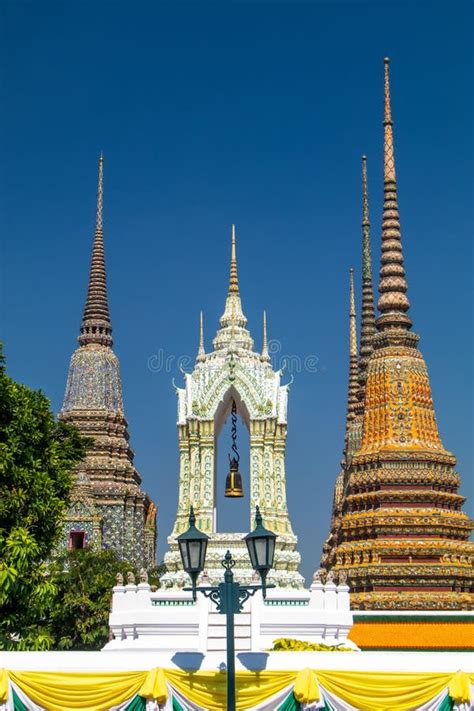 Details Of Pagoda S In Courtyard In The Royal Palace In Bangkok Stock