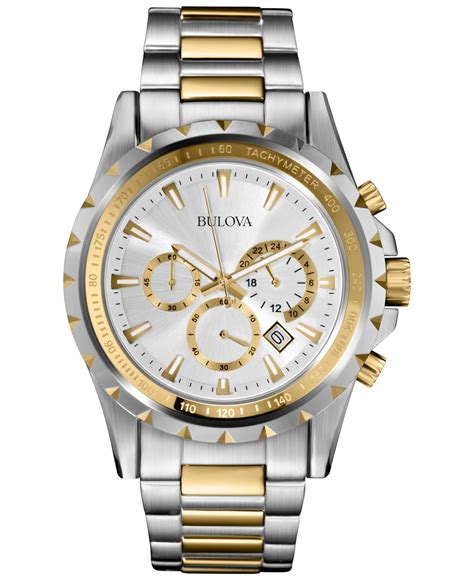 Lyst Bulova Men S Chronograph Marine Star Two Tone Stainless Steel