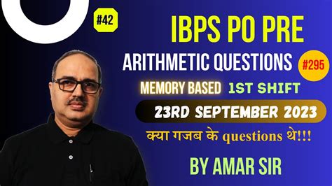 Ibps Po Pre 2392023 1st Shift Arithmetic Questions Memory Based