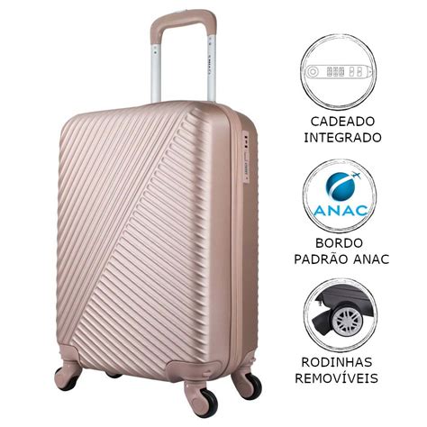 Mala De Bordo Pequena Para Viagem Em Abs Yins Ys21037 Cadeado Integrado