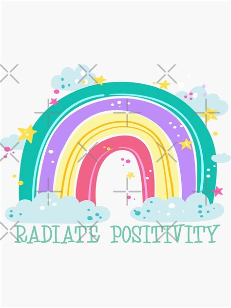 Radiate Positivity Colorful Motivational Quote Sticker For Sale