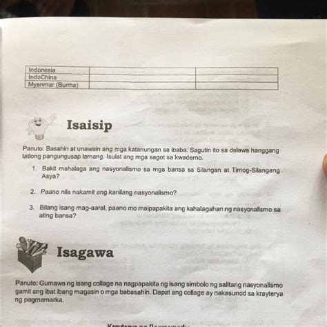 Panuto Basahin At Unawain Ang Mga Katanungan Sa Ibaba Sagutin Ito Sa