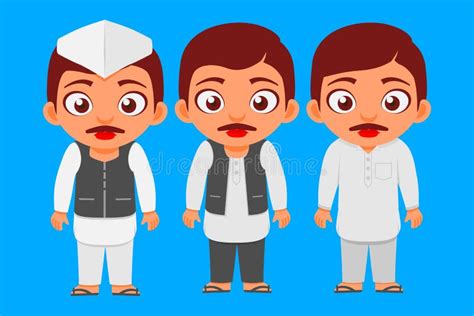 Indian Candidate Common Man Politician Characters And Set Stock