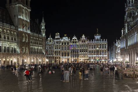 The Grand Place At Night Brussels Belgium Editorial Stock Photo