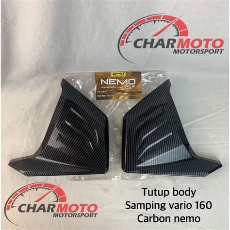 Jual Cover Tutup Body Depan Kiri Kanan Honda Vario Carbon Karbon