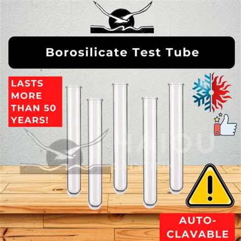 US Samco Borosilicate Rimless Rim Glass Test Tube Boiling Tube