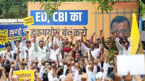 Aap Holds Protest Near Bjp Headquarters Demands Cm Kejriwal’s Release Delhi News The Indian