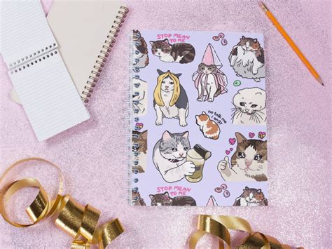 The Original Sad Cat Meme Spiral Journal Notebook Sad Cat Etsy