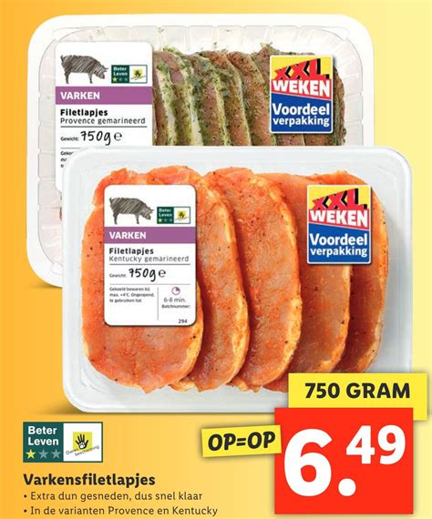 Varkensfiletlapjes Gram Aanbieding Bij Lidl