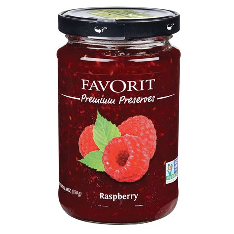 Favorit Raspberry Preserves 123 Oz Jar Nassau Candy