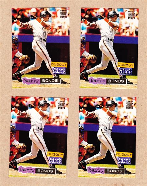 4 Barry Bonds 1994 Stadium Club Dugout Dirt Cards 6 San Francisco BV