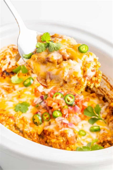 Slow Cooker Quinoa Enchilada Casserole Table For Two