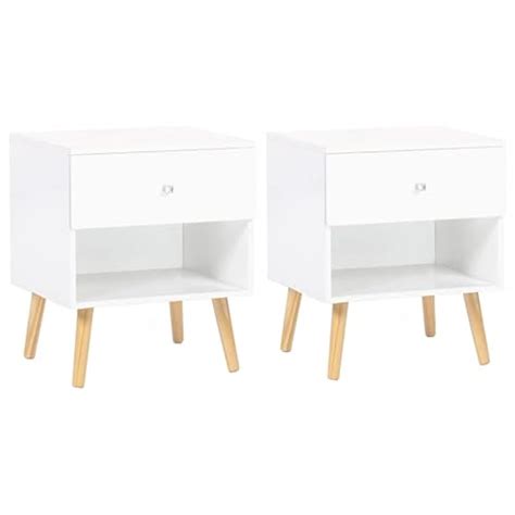 Idmarket Lot De Tables De Chevet Emmie Tiroir Scandinaves Blanc