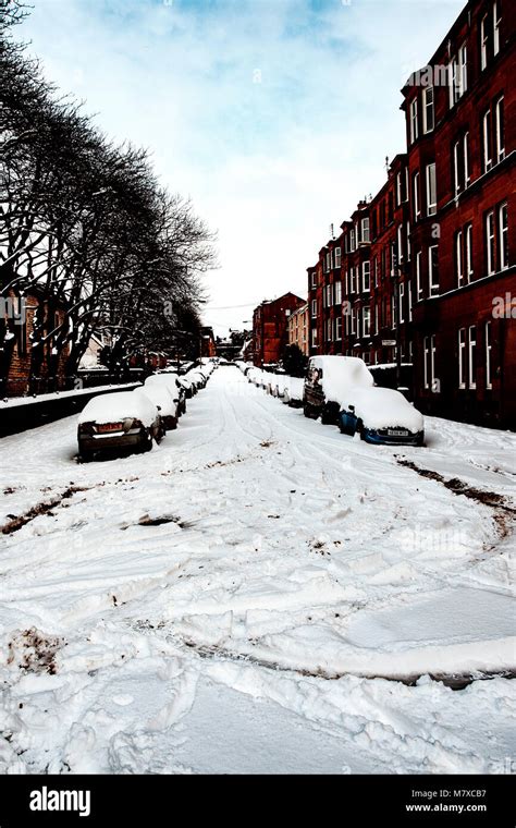 Pollokshaws In The Snow Glasgow Stock Photo Alamy