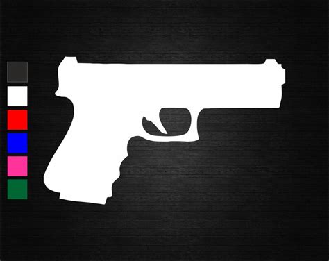 Gun Pistol Vinyl Decal Sticker Wall Door Window Car Van Bike Etsy