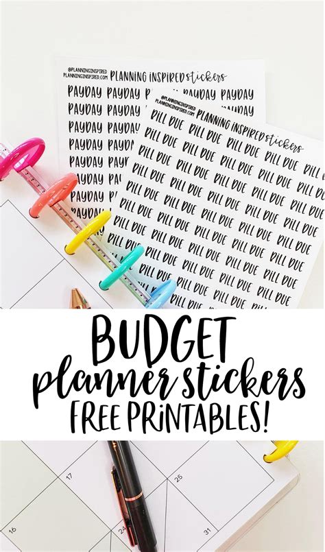 Budget Planner Stickers | Free Printables