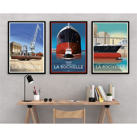 Affiche DOZ Port Atlantique La Rochelle Tanker Et Silos