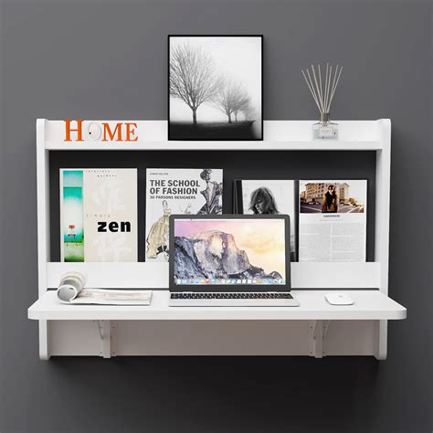 Buy Pmnianhua Wall Ed Floating Computer Wall Desk With Storage Shelves