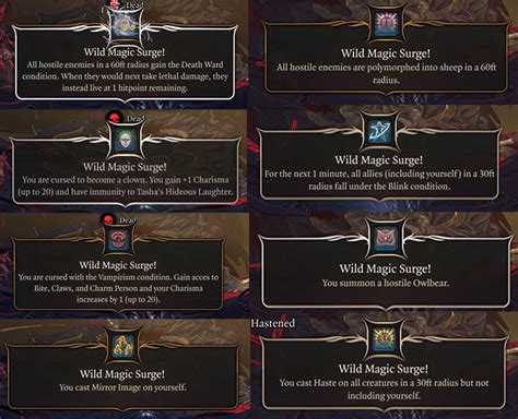 Wild Magic D100 Table at Baldur's Gate 3 Nexus - Mods and community