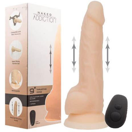 9 Thrusting Dong with Remote Gode avec Action de Poussée Naked