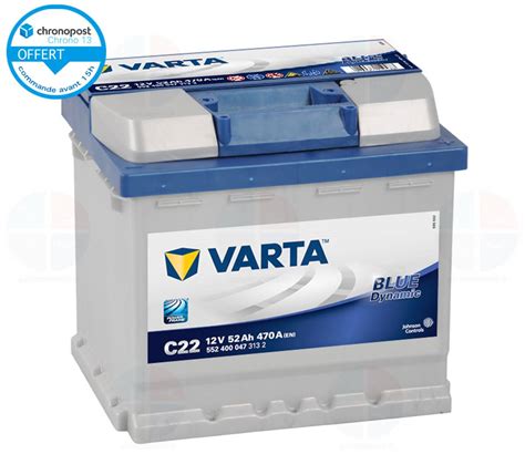 Batterie Auto C22 12V 52ah 470A VARTA Blue Dynamic Batterie De Voiture