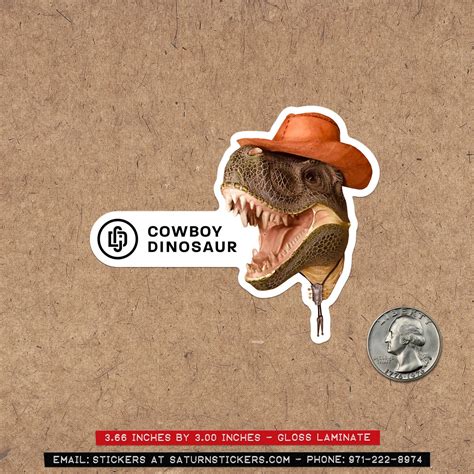 Cowboy Dinosaur Tyrannosaurus Tex And Logo Sticker Cowboy Dinosaur