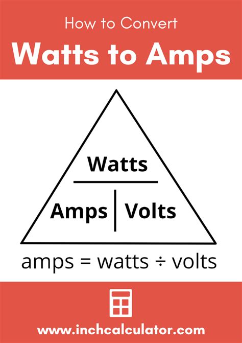 Watts to Amps Electrical Conversion Calculator - Inch Calculator