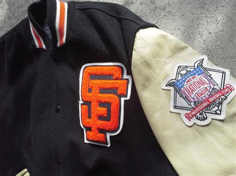 Vtg 90s San Francisco Giants Varsity Letterman Delong Jacket Wool