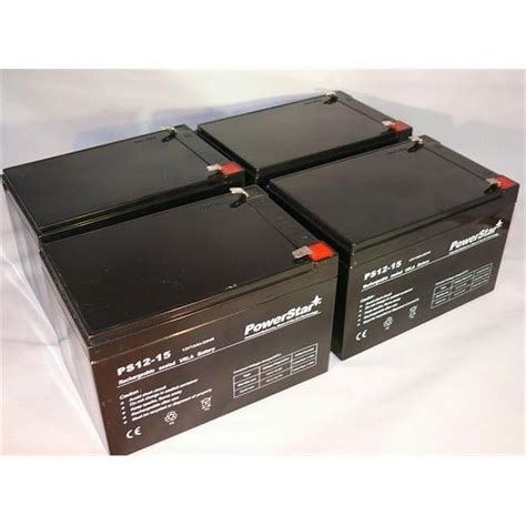 PowerStar PS12 15 4Pack 4 Pack 12V 15Ah Sla Battery Replaces Gp12120 Ps