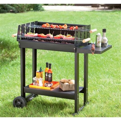 Barbecue Rectangulaire Charbon Avec Couvercle Agencement De Jardin