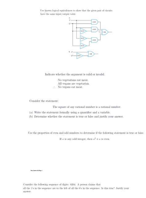 Use Known Logical Equivalences To Show That The Given