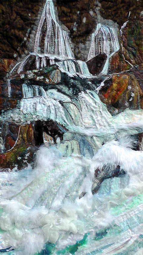 Textile Waterfall Healing Fabric Art Cascades Of Water Etsy