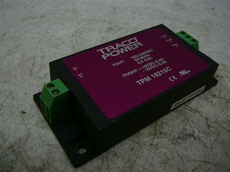 TRACO POWER TPM 15215C POWER CONVERTER INPUT 100 240 VAC OUTPUT 15