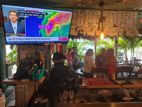 Locals Await Hurricane Ian At Fort Myers Beach Tiki Bar