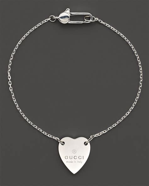 Gucci Sterling Silver Engraved Heart Bracelet Bloomingdales