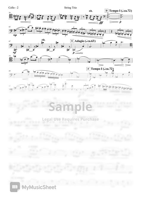 나실인 String Trio for Violin Viola and Cello Sheet by 나실인